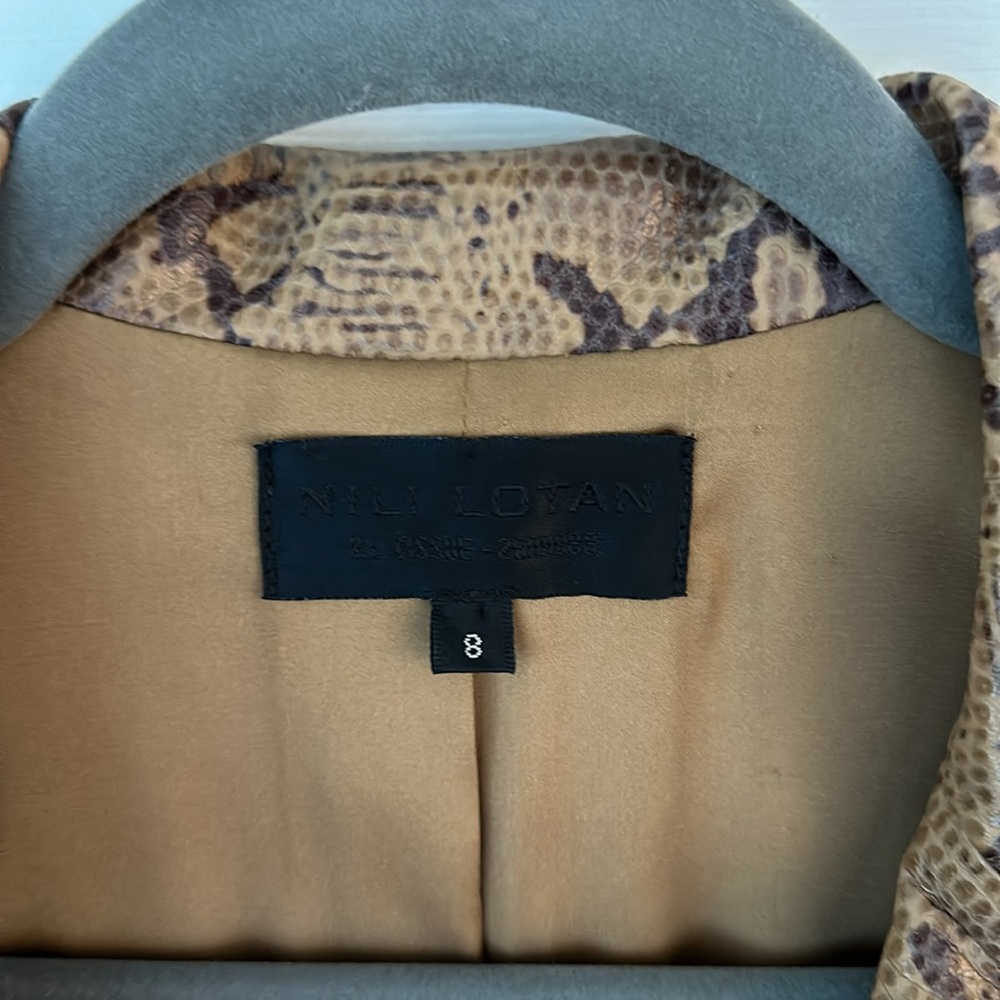 Nili Lotan Sylvie Snake Skin Python Lambskin Blaz… - image 2